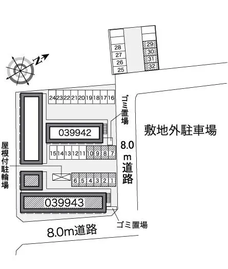 ★手数料０円★札幌市厚別区厚別南６丁目　月極駐車場（LP）